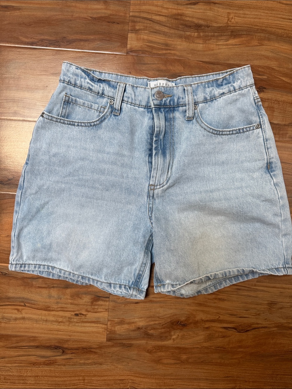 Light Wash High-Rise Denim Shorts for Women